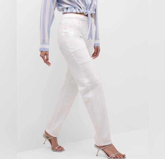 MOTHER Denim - Mother denim private double flap pocket skimp white jeans sz 25 $238